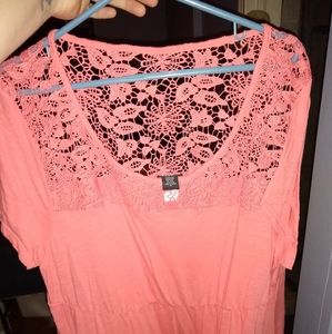 Orange lace topped blouse 3 torrid